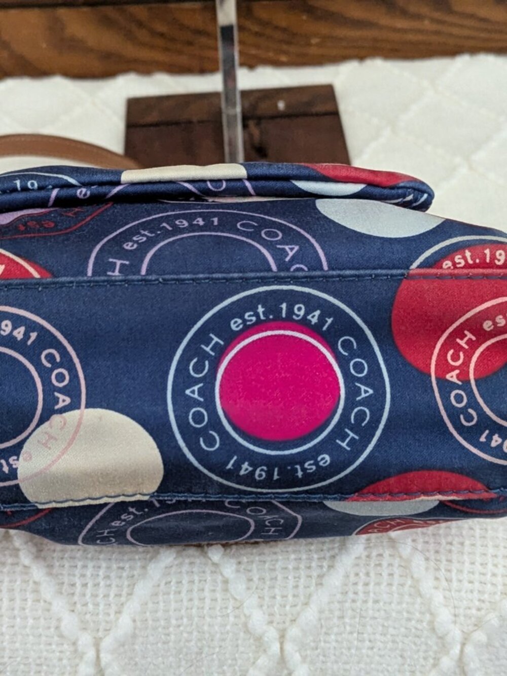 Coach Polka Dot Leah Small Tote - Picture 6 of 13